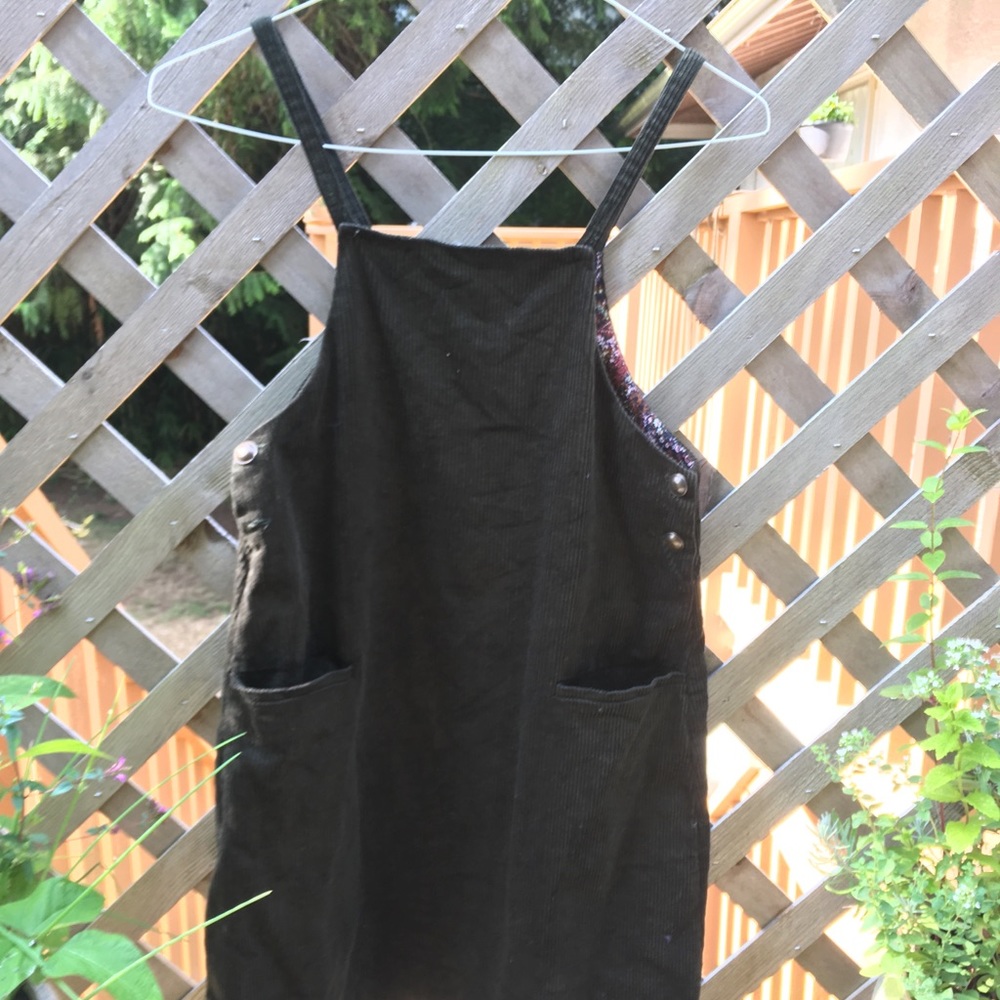 Green Corduroy Overall Dress from Zara